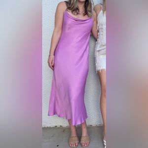 Zara Pink Maxi Slip Dress, Size M
